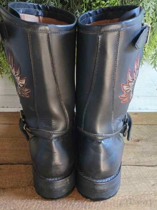 Jack Daniel\'s Black Leather Motorcycle Biker Boots Size 11 D main image 8